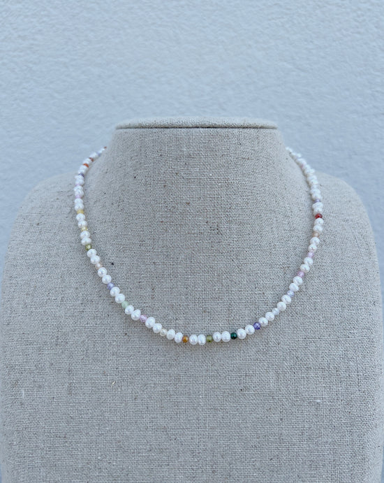 Load image into Gallery viewer, PEARLS AND RAINBOWS NECKLACE
