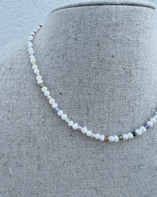 Load image into Gallery viewer, PEARLS AND RAINBOWS NECKLACE
