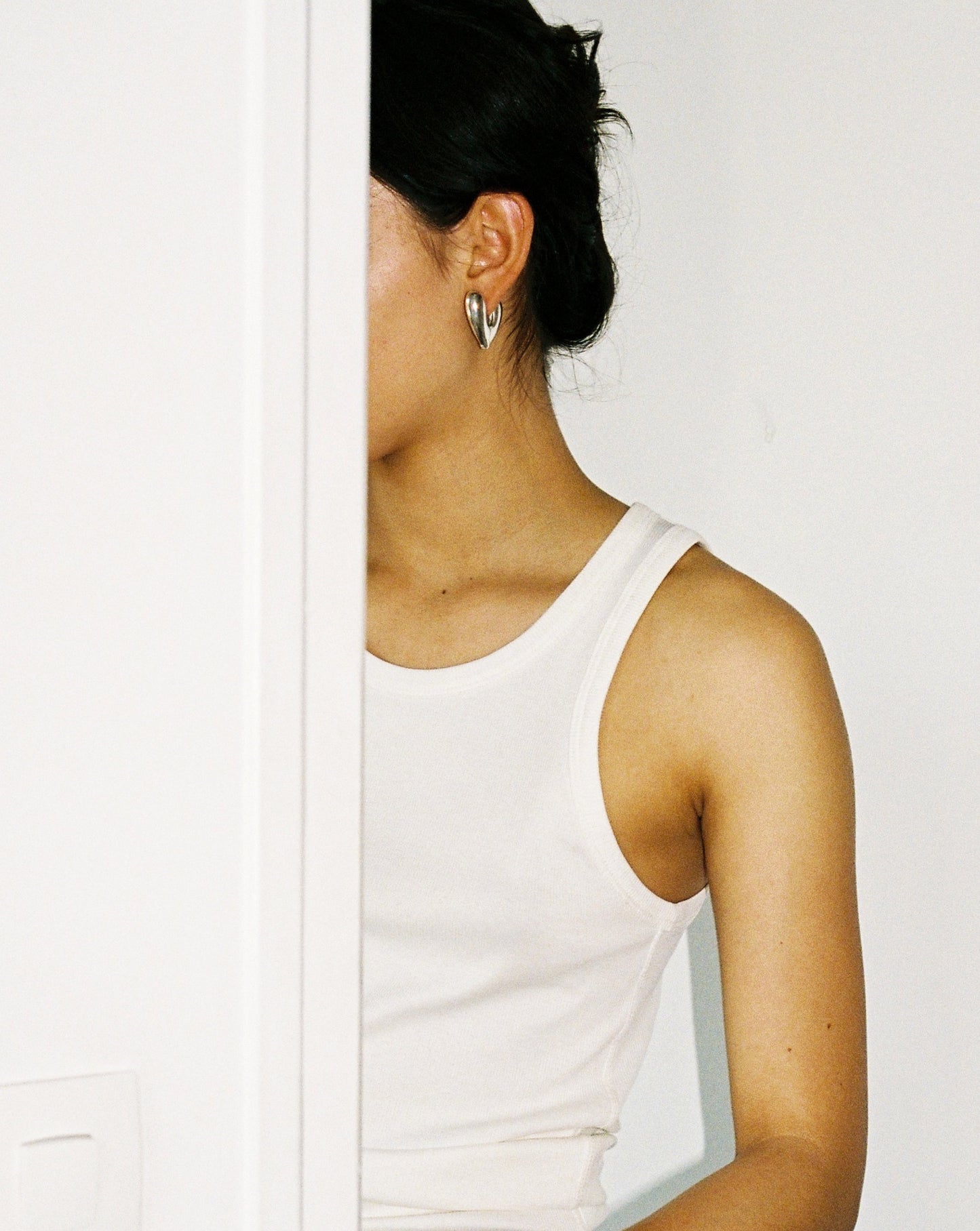 Heart hoops silver large annika inez