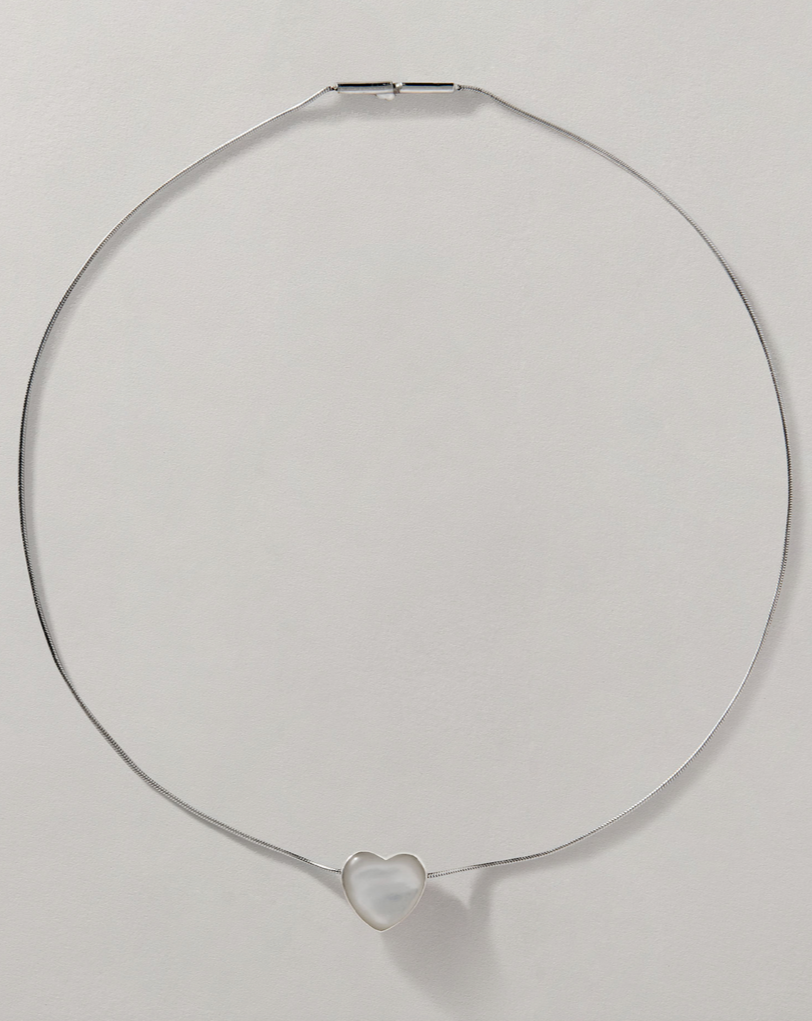 mother of pearl heart necklace annika inez
