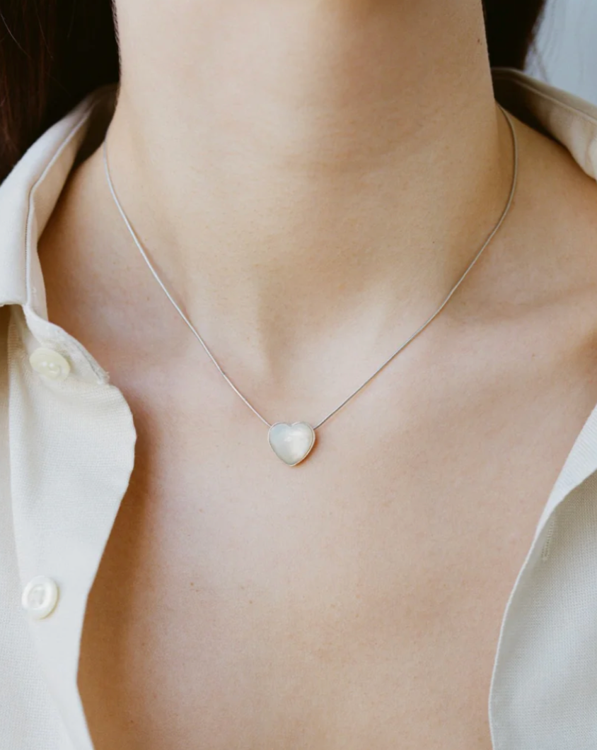 Mother of pearl heart necklace annika inez