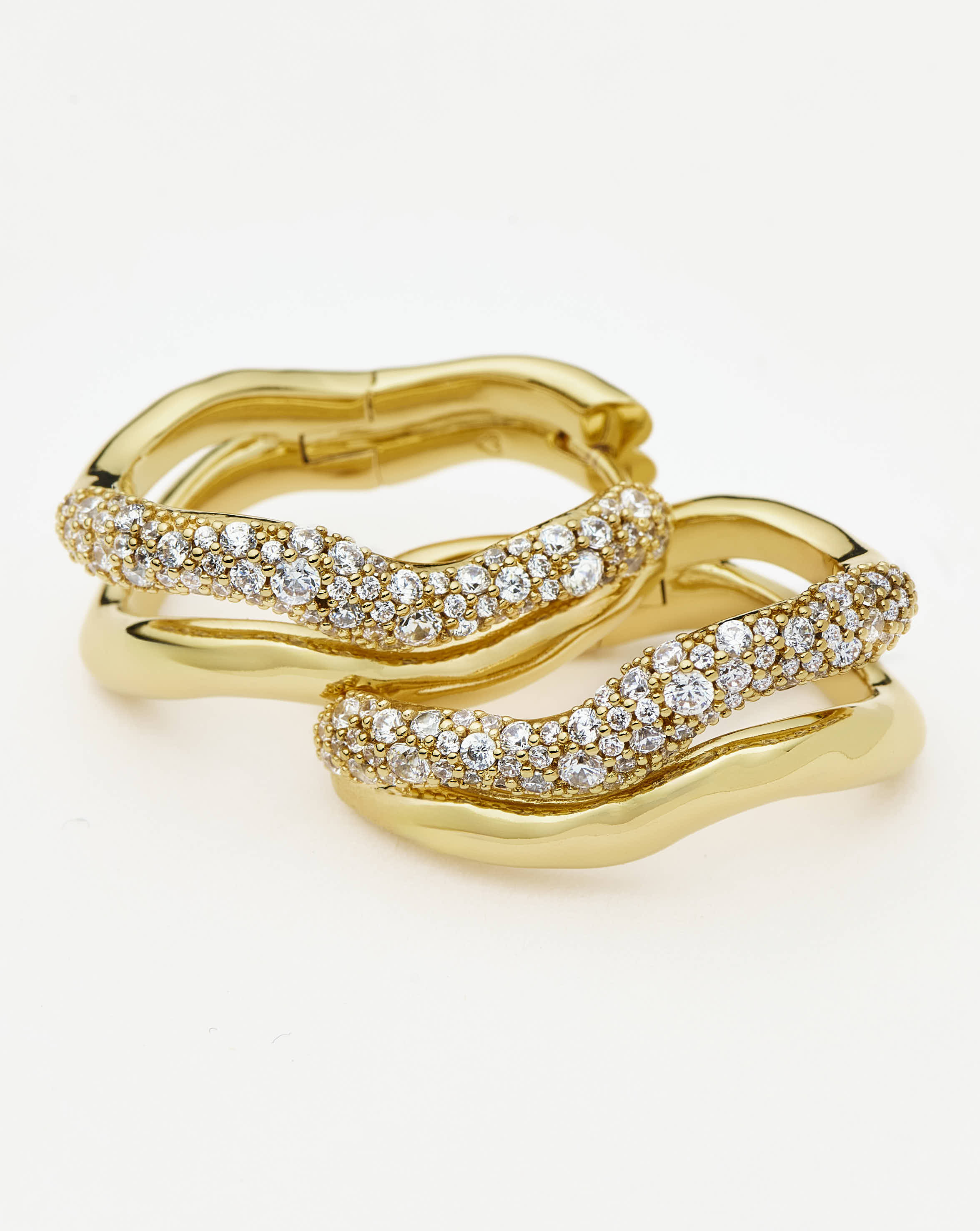 MISSOMA MOLTON SNOW DOUBLE  HOOP EARRINGS gold