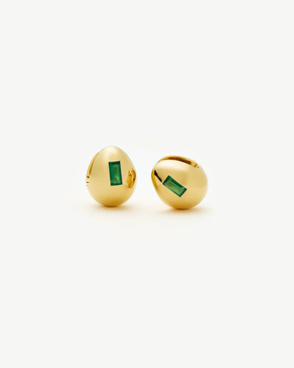 MOLTENGEMSTONEBAGUETTEDOMEEARRINGS