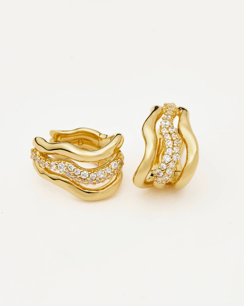 MOLTON SNOW TRIPLE  HOOP EARRINGS mIssoma