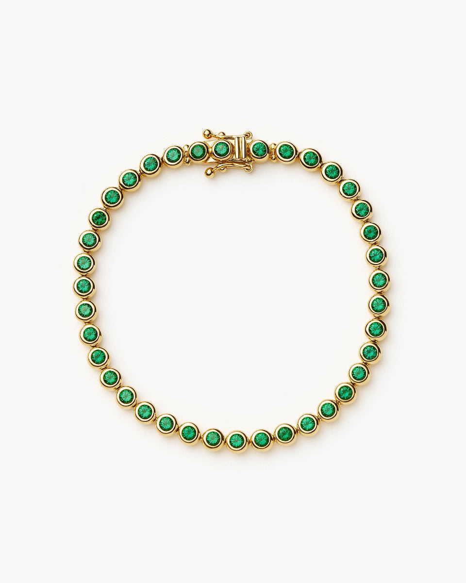 Missoma tennis round bracelet green
