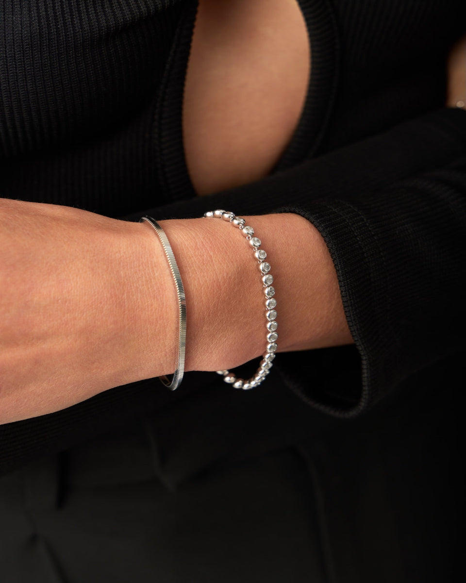 Missoma tennis round bracelet sterling silver 