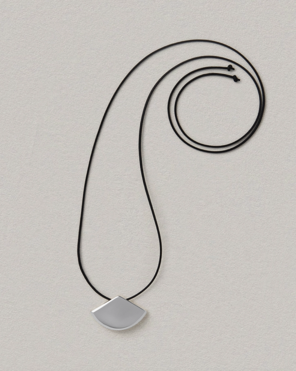 Small fan pendant silver annika inez leather cord