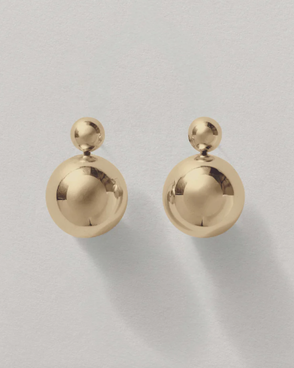 hemisphere swivel earrings gold annika inez