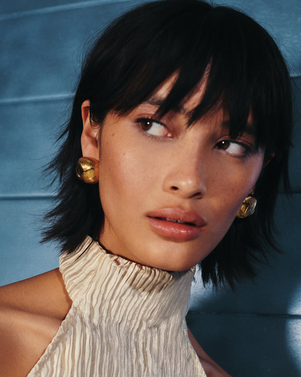 hera dome oversized earrings gold missoma