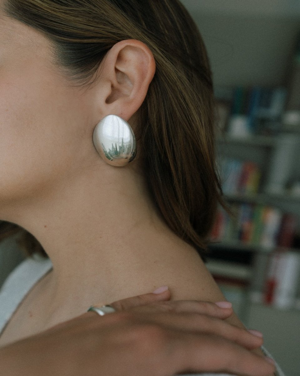 spoon earrings large annika inez sterling silver 