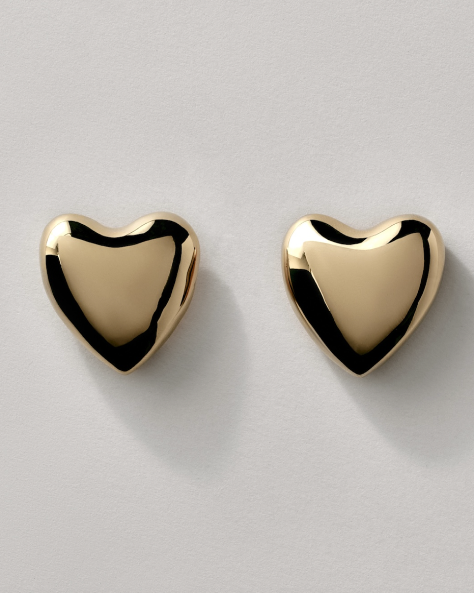 VOLUPTUOUS HEART EARRINGS LARGE GOLD