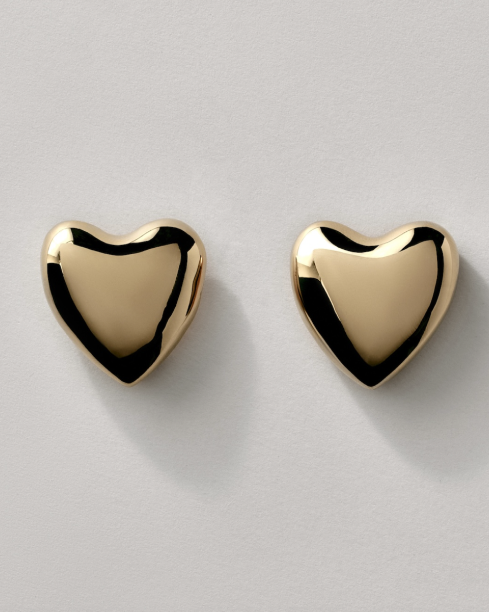 VOLUPTUOUS HEART EARRINGS LARGE GOLD annika inez