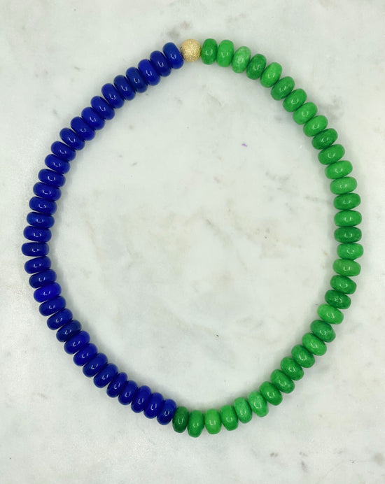GREEN AND LAPIS LAZULI NECKLACE