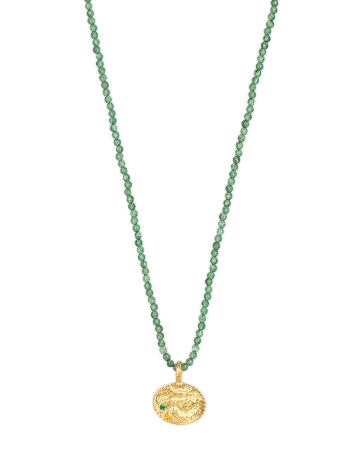 Load image into Gallery viewer, SEALSTONE EMERALD ANIMAL NECKLACE
